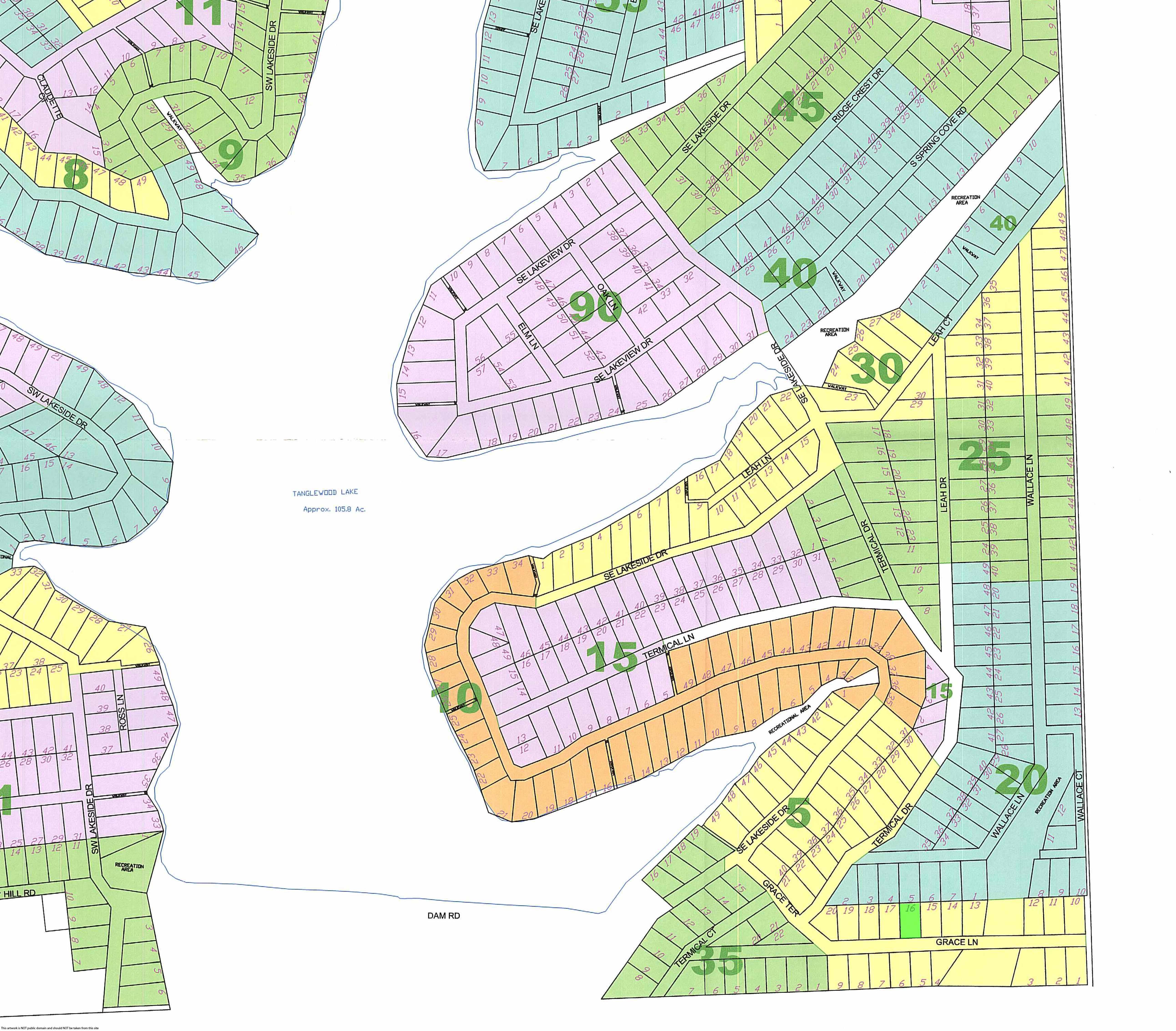 Treed lot at Tanglewood Lakes in KS